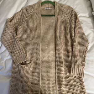 Pink Clover tan cardigan